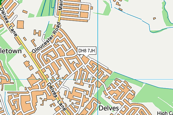 DH8 7JH map - OS VectorMap District (Ordnance Survey)