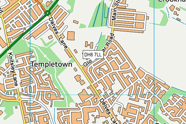 DH8 7LL map - OS VectorMap District (Ordnance Survey)