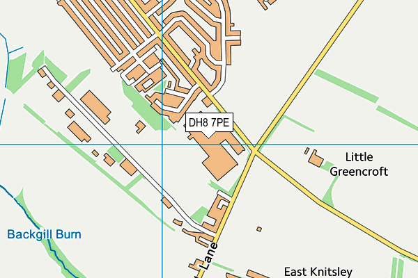 DH8 7PE map - OS VectorMap District (Ordnance Survey)