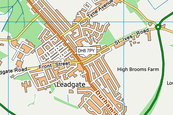 DH8 7PY map - OS VectorMap District (Ordnance Survey)