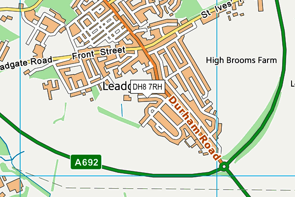 Leadgate Primary Upper School  map (DH8 7RH) - OS VectorMap District (Ordnance Survey)