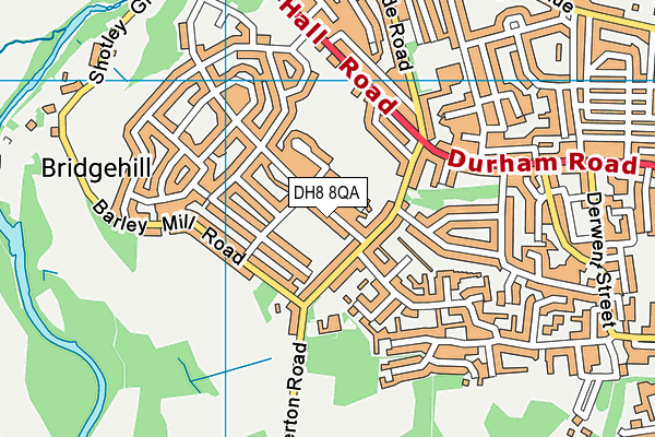 DH8 8QA map - OS VectorMap District (Ordnance Survey)