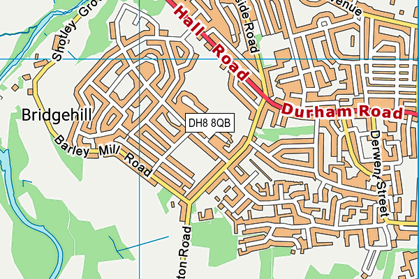 DH8 8QB map - OS VectorMap District (Ordnance Survey)