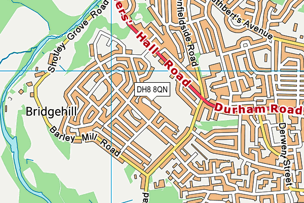 DH8 8QN map - OS VectorMap District (Ordnance Survey)