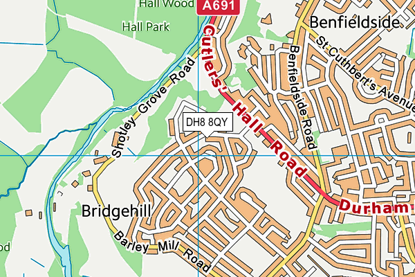 DH8 8QY map - OS VectorMap District (Ordnance Survey)