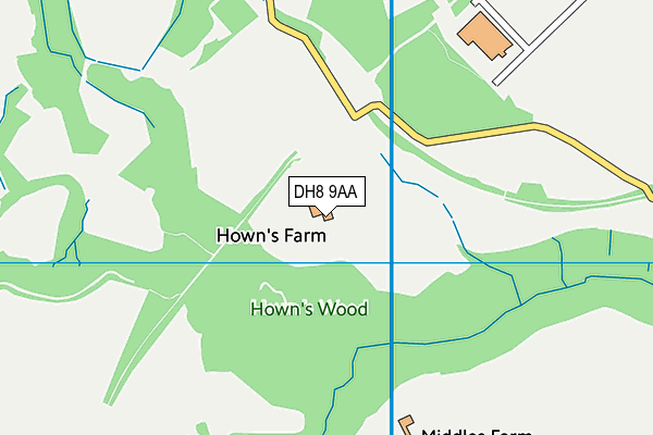 DH8 9AA map - OS VectorMap District (Ordnance Survey)