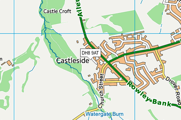 DH8 9AT map - OS VectorMap District (Ordnance Survey)