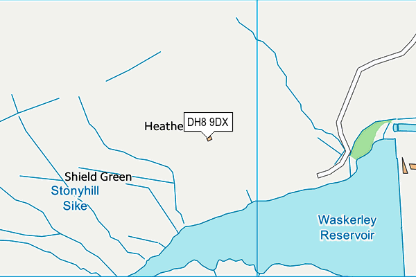 DH8 9DX map - OS VectorMap District (Ordnance Survey)