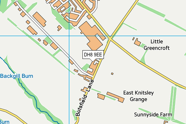 DH8 9EE map - OS VectorMap District (Ordnance Survey)
