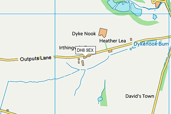 DH8 9EX map - OS VectorMap District (Ordnance Survey)
