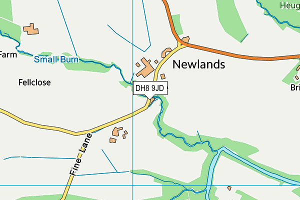 DH8 9JD map - OS VectorMap District (Ordnance Survey)