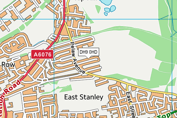 DH9 0HD map - OS VectorMap District (Ordnance Survey)