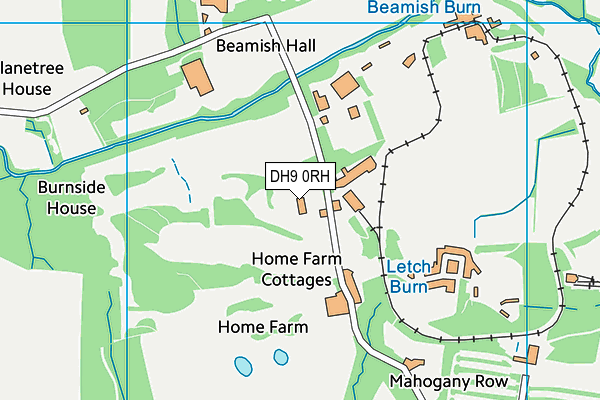Beamish Park Golf Club map (DH9 0RH) - OS VectorMap District (Ordnance Survey)