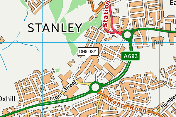 DH9 0SY map - OS VectorMap District (Ordnance Survey)