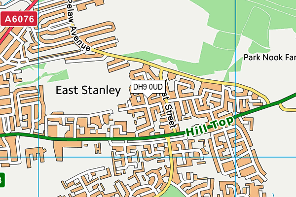 DH9 0UD map - OS VectorMap District (Ordnance Survey)