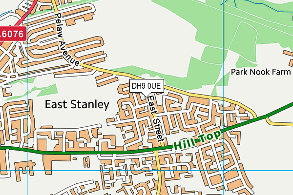 DH9 0UE map - OS VectorMap District (Ordnance Survey)