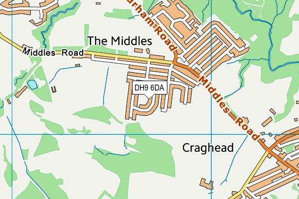 DH9 6DA map - OS VectorMap District (Ordnance Survey)