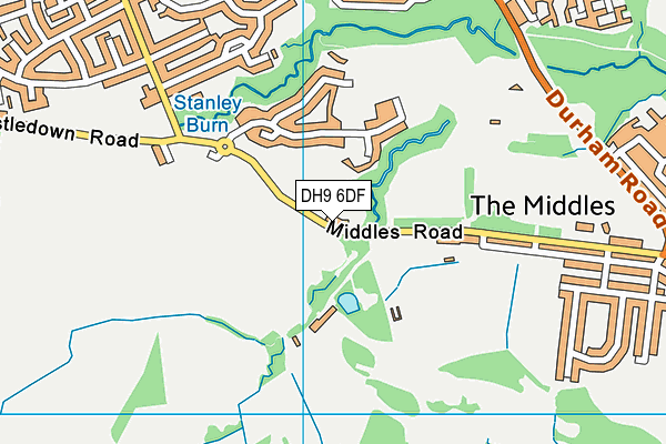 DH9 6DF map - OS VectorMap District (Ordnance Survey)