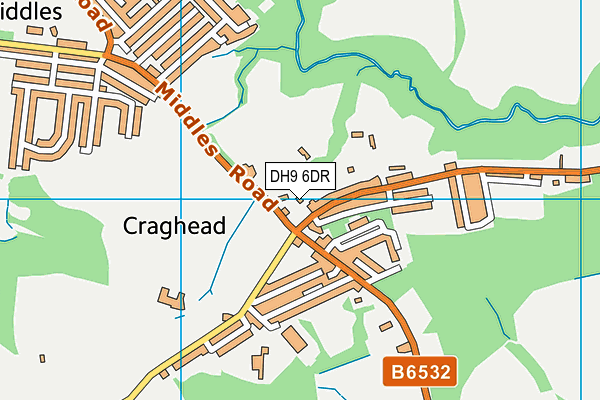 DH9 6DR map - OS VectorMap District (Ordnance Survey)