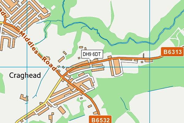 DH9 6DT map - OS VectorMap District (Ordnance Survey)