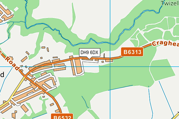 DH9 6DX map - OS VectorMap District (Ordnance Survey)