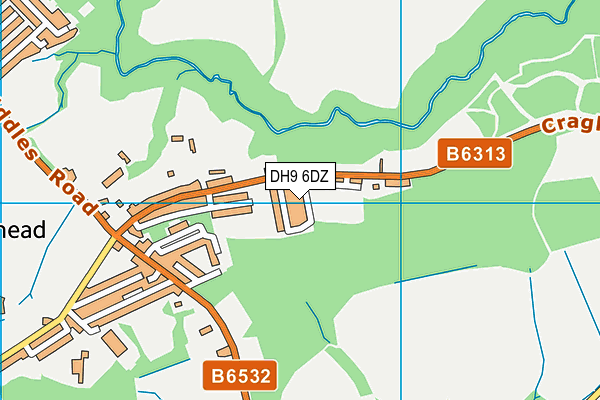 DH9 6DZ map - OS VectorMap District (Ordnance Survey)