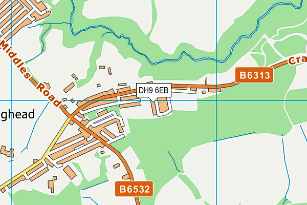 DH9 6EB map - OS VectorMap District (Ordnance Survey)