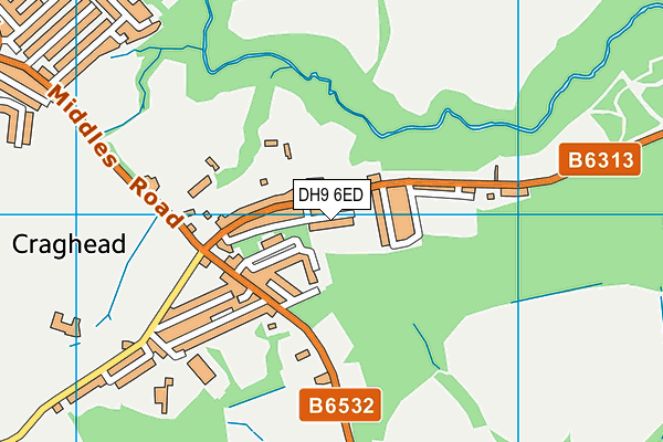 DH9 6ED map - OS VectorMap District (Ordnance Survey)