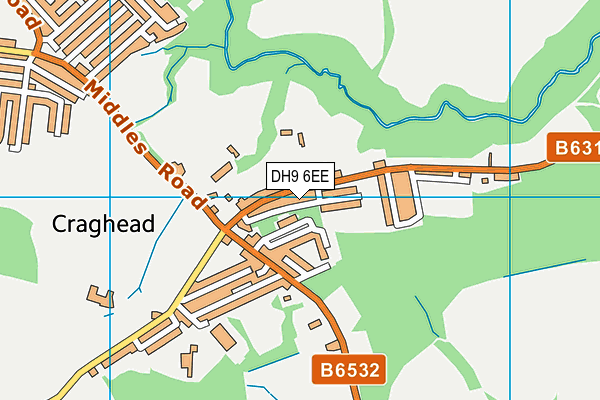 DH9 6EE map - OS VectorMap District (Ordnance Survey)