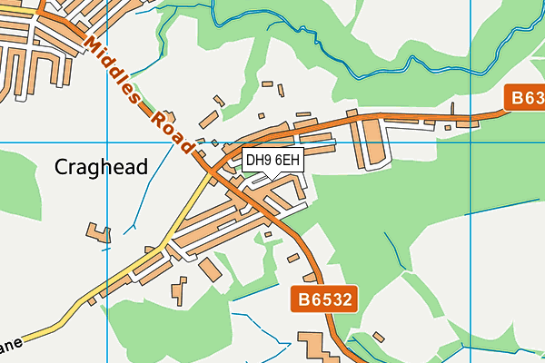 DH9 6EH map - OS VectorMap District (Ordnance Survey)