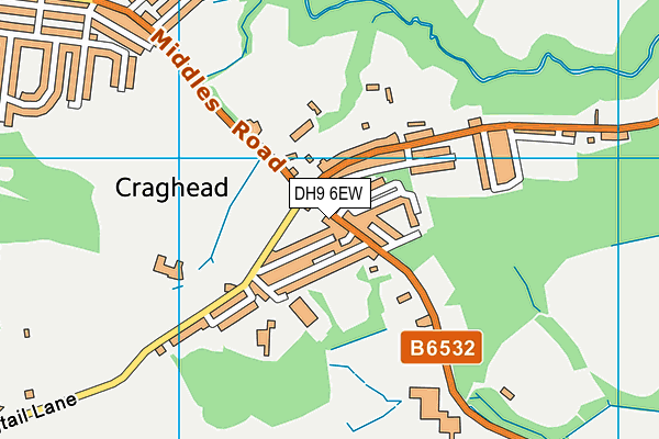 DH9 6EW map - OS VectorMap District (Ordnance Survey)