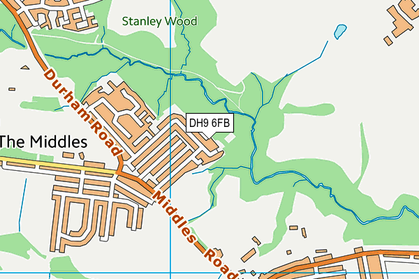 DH9 6FB map - OS VectorMap District (Ordnance Survey)