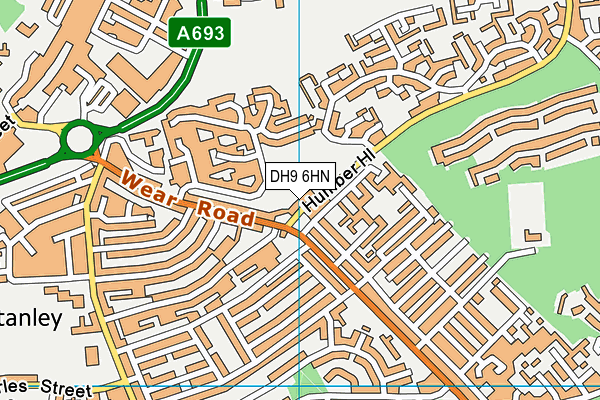 DH9 6HN map - OS VectorMap District (Ordnance Survey)