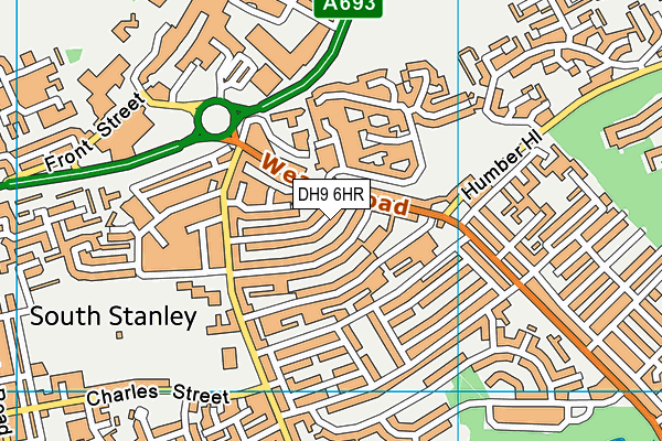 DH9 6HR map - OS VectorMap District (Ordnance Survey)