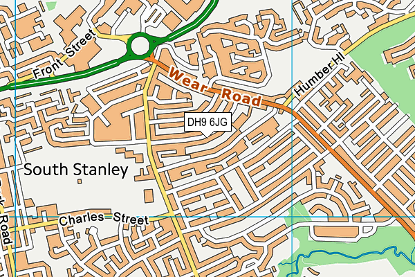 DH9 6JG map - OS VectorMap District (Ordnance Survey)