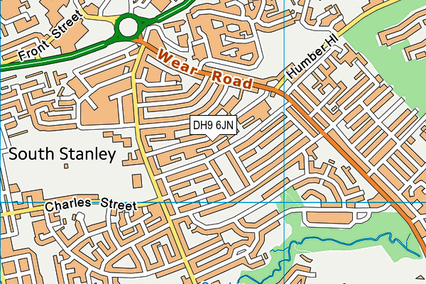 DH9 6JN map - OS VectorMap District (Ordnance Survey)