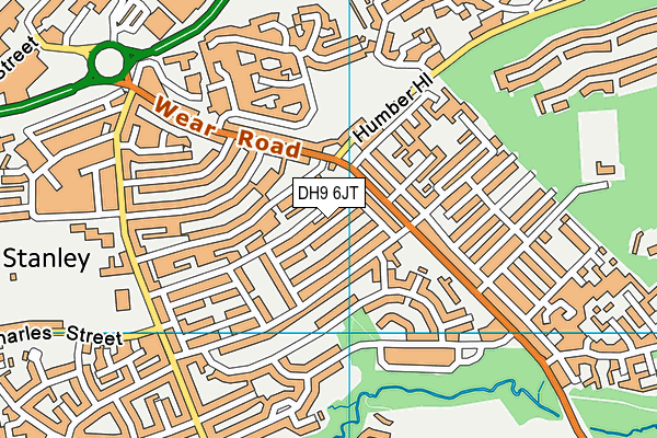 DH9 6JT map - OS VectorMap District (Ordnance Survey)