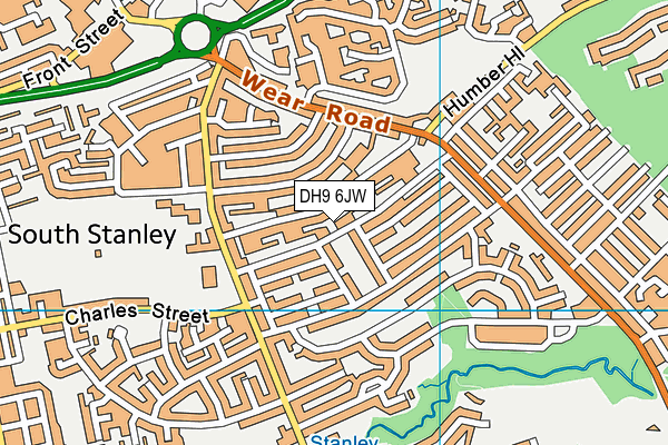 DH9 6JW map - OS VectorMap District (Ordnance Survey)