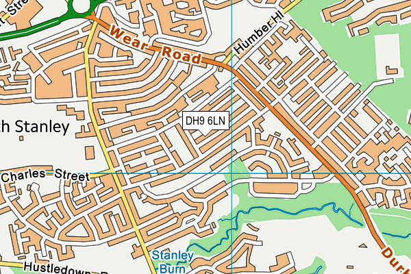 DH9 6LN map - OS VectorMap District (Ordnance Survey)