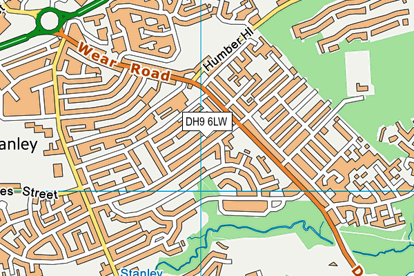 DH9 6LW map - OS VectorMap District (Ordnance Survey)