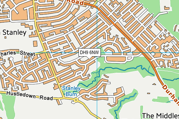 DH9 6NW map - OS VectorMap District (Ordnance Survey)