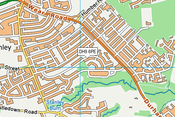 DH9 6PE map - OS VectorMap District (Ordnance Survey)