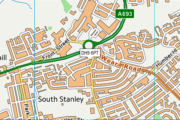 DH9 6PT map - OS VectorMap District (Ordnance Survey)