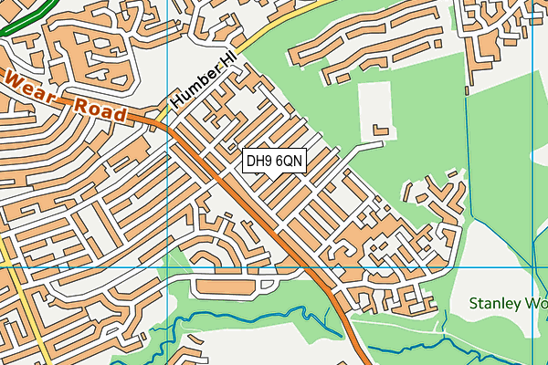 DH9 6QN map - OS VectorMap District (Ordnance Survey)