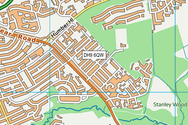 DH9 6QW map - OS VectorMap District (Ordnance Survey)