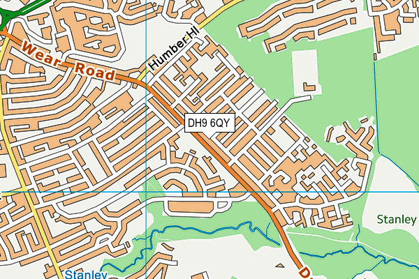 DH9 6QY map - OS VectorMap District (Ordnance Survey)