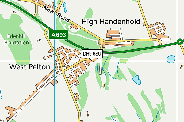 DH9 6SU map - OS VectorMap District (Ordnance Survey)