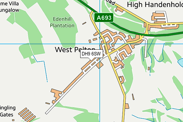 DH9 6SW map - OS VectorMap District (Ordnance Survey)