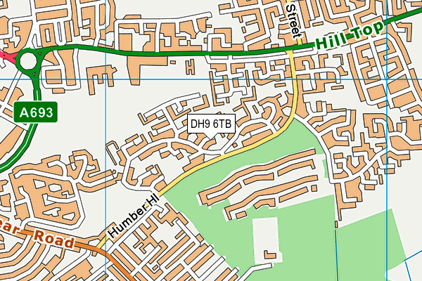DH9 6TB map - OS VectorMap District (Ordnance Survey)