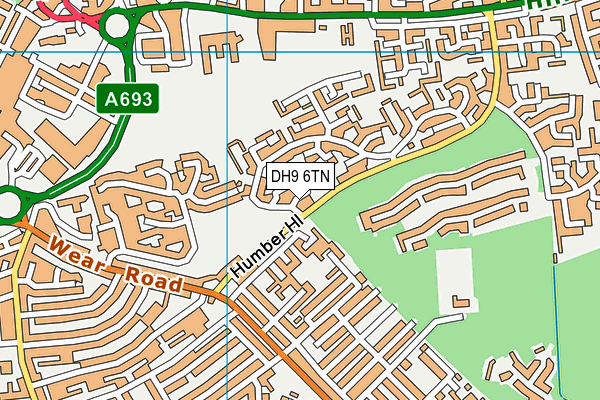 DH9 6TN map - OS VectorMap District (Ordnance Survey)